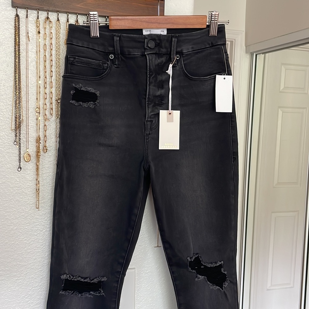 NWT Good American good waist step hem jean - Picture 3 of 7